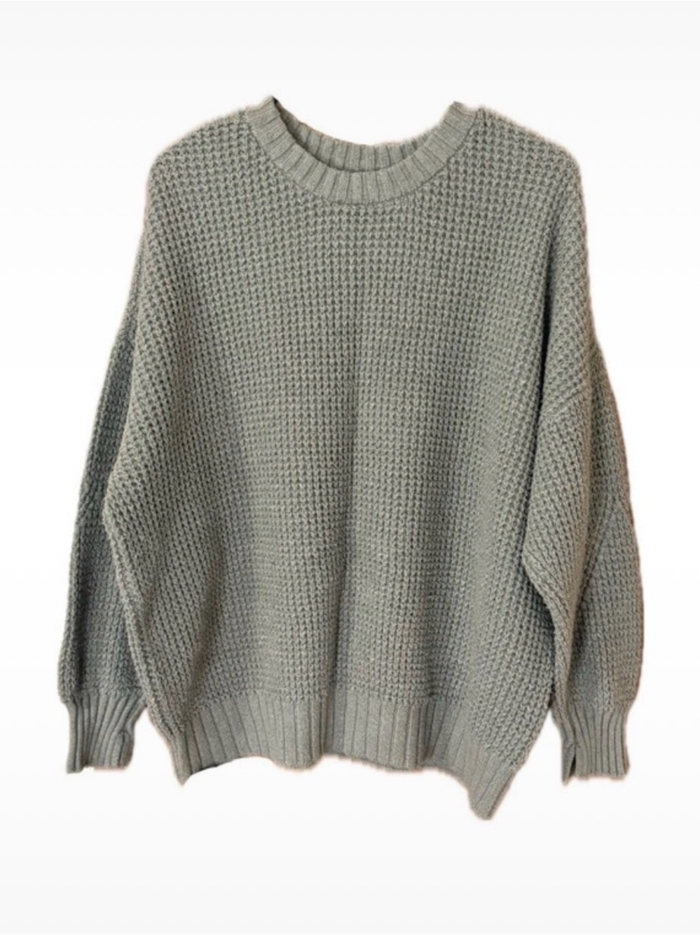 American Eagle Outfitters Chunky Crewneck Sweater - Sage